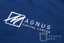 Синие футболки с логотипом «MAGNUS»